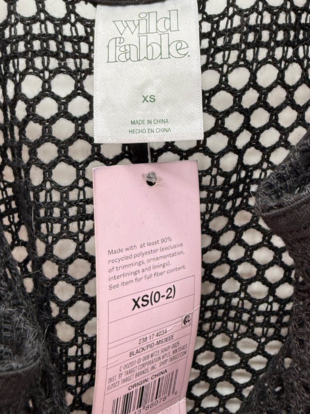 Wild Fable Black Mesh Crochet Short Beach Cover‑Up – Size XS (0-2) NEW - Picture 8 of 10
